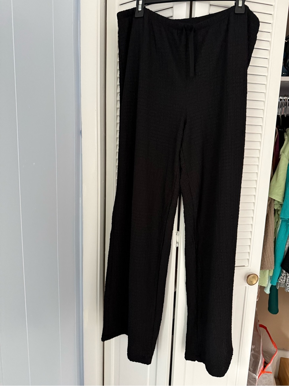 H&M Black Wide-Leg Drawstring Pants
